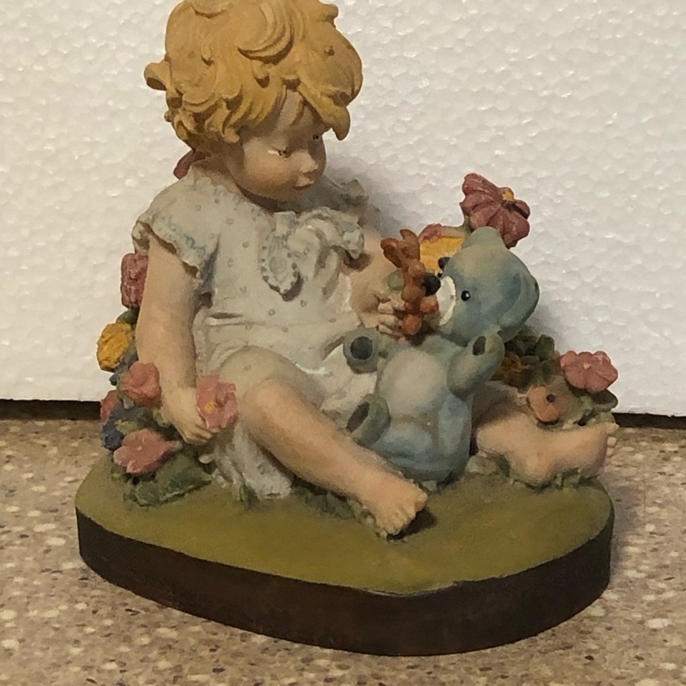 Dolfi Original Lisi Martin Child with Teddy Bear Figurine